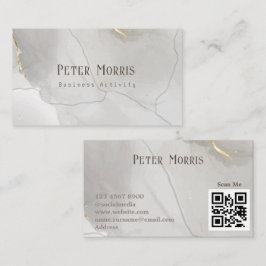 Grått Neutralt Tone-minimalistisk QR-kodProfession Visitkort