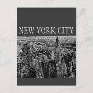 Grått New York City Panorama Postkort Vykort