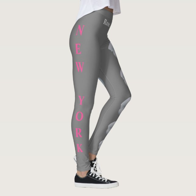 Grått New York State Flower (Ro) Leggings (Höger)