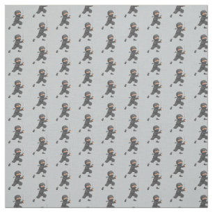 Grått Ninja Design Fabric Tyg