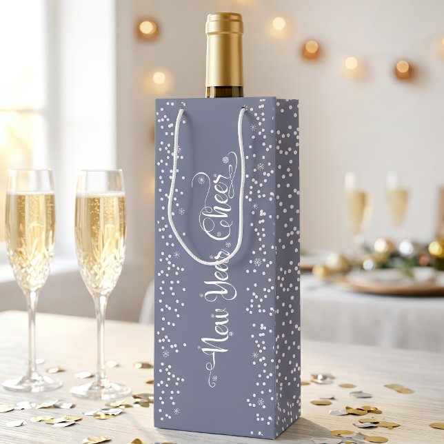 Grått nyår Cheer Elegant Modern Vit Snöflinga (Skapare uppladdad)