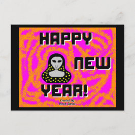 Grått Nyårshälsnings vykort