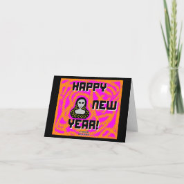 Grått nyårskort för små hälsningar i Önskemål Kort