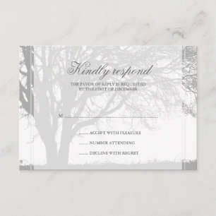 Grått Oak Winter Wedding Card OSA Kort