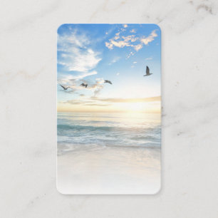 Grått Ocean Beach Sympathy Funeral Memorial Card Visitkort