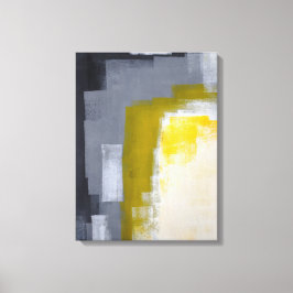 grått- och Abstrakt av och Gult för Blockera Part Canvastryck