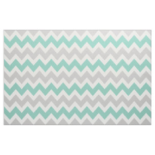 Grått och Aqua Modern Chevron Large Tyg