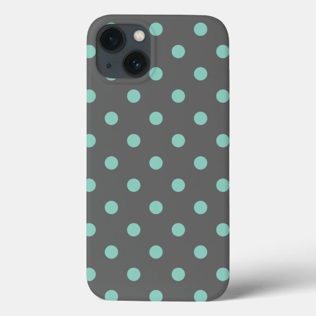 Grått och Aqua Polka dots (Baksida)