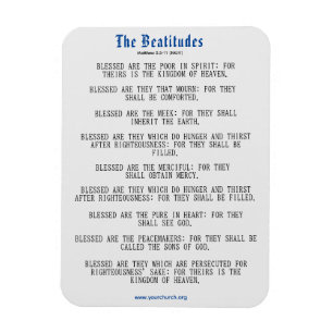 Grått- och blå beatitudes-inspiration magnet