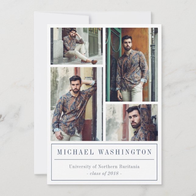 Grått och blå triangel Mönster 4 Foton Studenten Meddelande (Framsida)