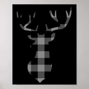 Grått och Black Buffalo Play Flananella Juldee Poster