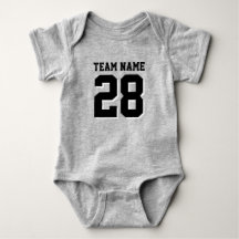 Grått och Black Football Jersey Sports Baby Romper