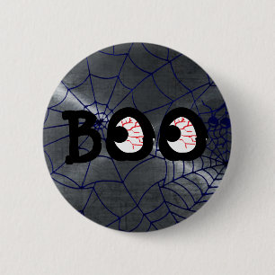 Grått och Black Halloween Boo Eyebullton Button Knapp