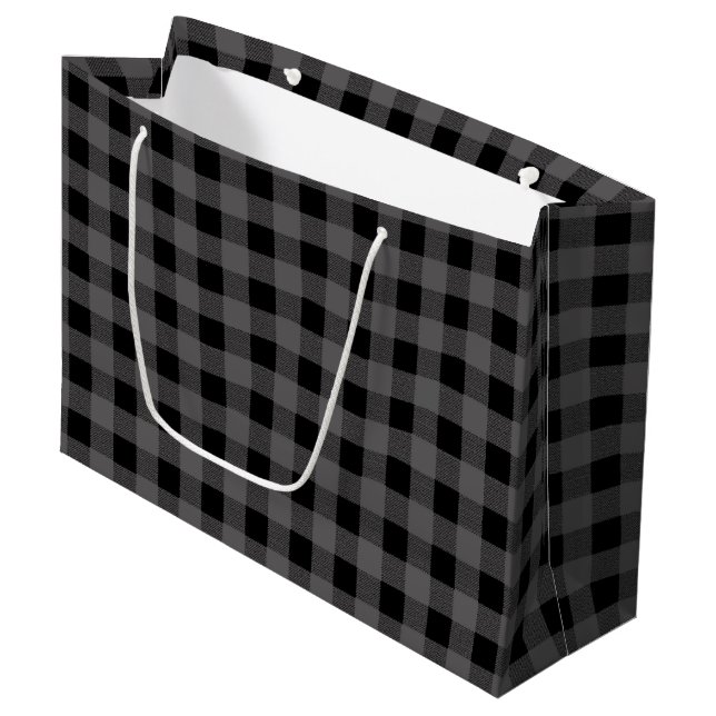 Grått och Black Lumberjack Play Large Gift Bag (Framsidan Vinklad)