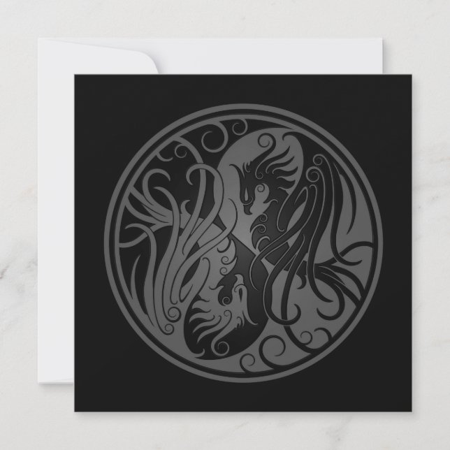 Grått och Black Yin Yang Phoenix (Framsida)