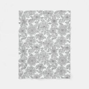GRÅTT OCH BLOM- DESIGN FÖR KRÄM FLEECEFILT