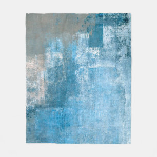 Grått- och Blue Abstrakt Art Paintingabstract, fär Fleecefilt