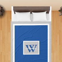 Grått och Blue Modern Simple Initial och Namn