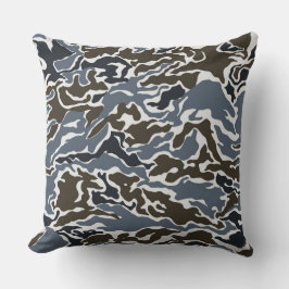 Grått och Brown Camo Dekorativ kudde