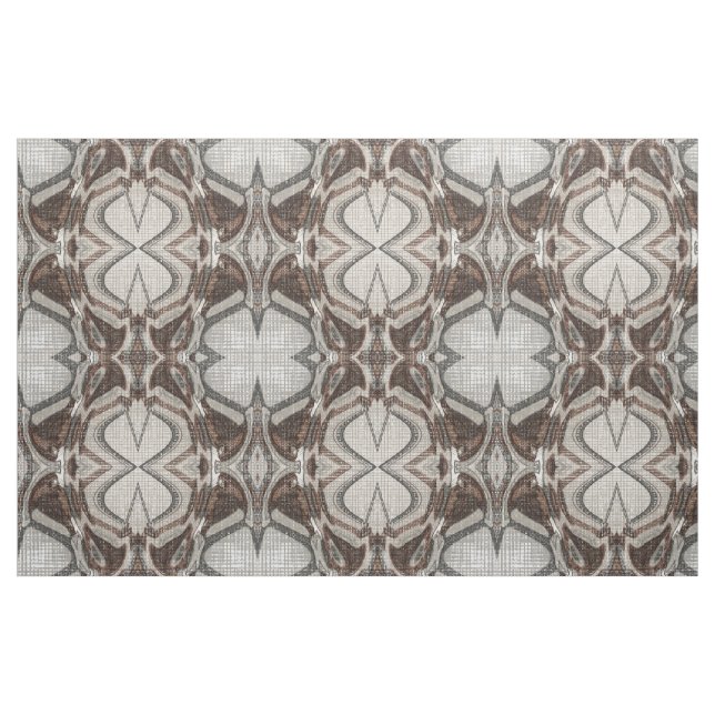 Grått och brun Abstrakt Art Tyg (Fat Quarter)