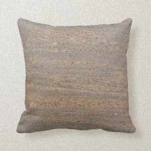 Grått och brun skuren, skuren, texturerad bekläd kudde