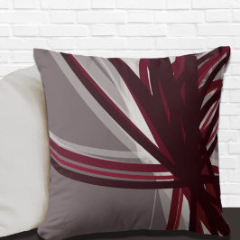Grått och Burgundy Artistic Abstrakt Dekorativ kud Kudde