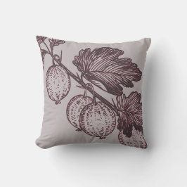 Grått och Burgundy Botanical | Krusbär Kudde