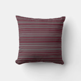 Grått och Burgundy Simple Modern Stripe Mönster Kudde