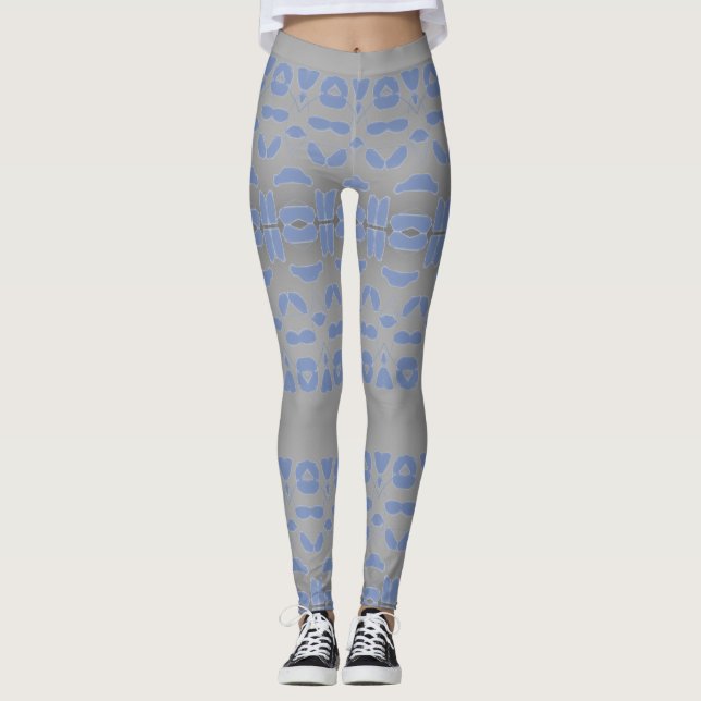 Grått och Dam- och blyhaltiga skinn Leggings (Framsida)