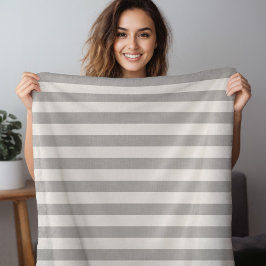 Grått och Elfenbenskusten Rand | Modern jordbruksd Fleecefilt