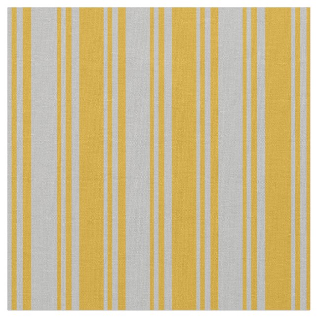 Grått och Goldenrod Linjer/Rand Mönster Tyg (Närbild)