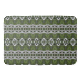 Grått och Grönt Designer Mönster Large Bath Mat Badrumsmatta