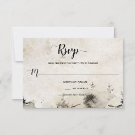 Grått och guld vattenfärg alpin bergbröllop | OSA kort