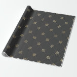 Grått och Guld Vintage Blommigt Presentpapper<br><div class="desc">Grått och guld paris vintage blomma med papper inslagning av mönster.</div>