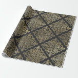 Grått- och Guld-Vintage Presentpapper<br><div class="desc">vintagen grått och guld paris dämpar  genom att slå pappert.</div>