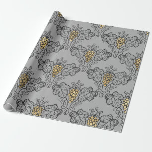 Grått och guld vintage vin presentpapper