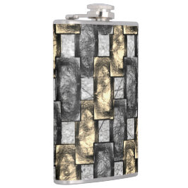 Grått- och guldfärgad, kardad rektangulär delar fickplunta