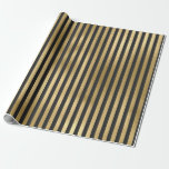 Grått och guldolja Rand Presentpapper<br><div class="desc">Grått och guld strimlade mönster som var pappra.</div>