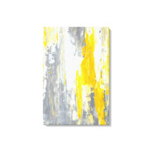 grått och Gult Abstrakt Art.