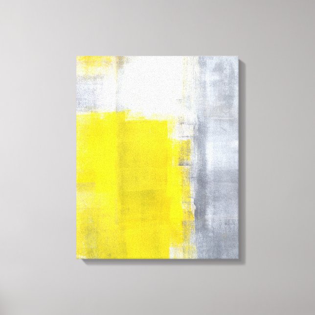 grått och Gult Abstrakt Art Canvastryck (Framsida)