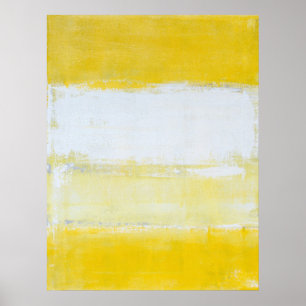 grått- och Gult Abstrakt Art. Poster