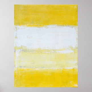 grått- och Gult Abstrakt Art. Poster