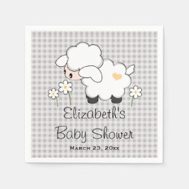 Grått och Gult Lamb Kön Neutral babystötare Pappersservett