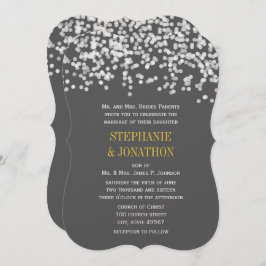 Grått och Gult Romantic Starry Evening Bröllop Inbjudningar