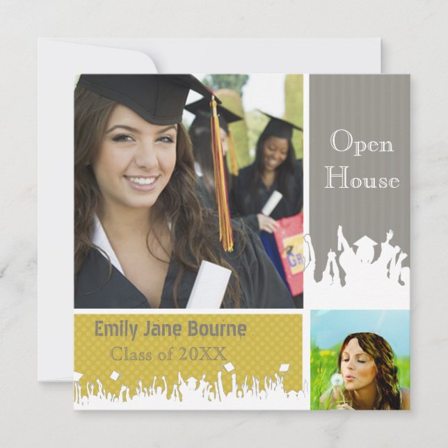 Grått och Gult Senior Bilder, klass 2012 Meddelande (Framsida)