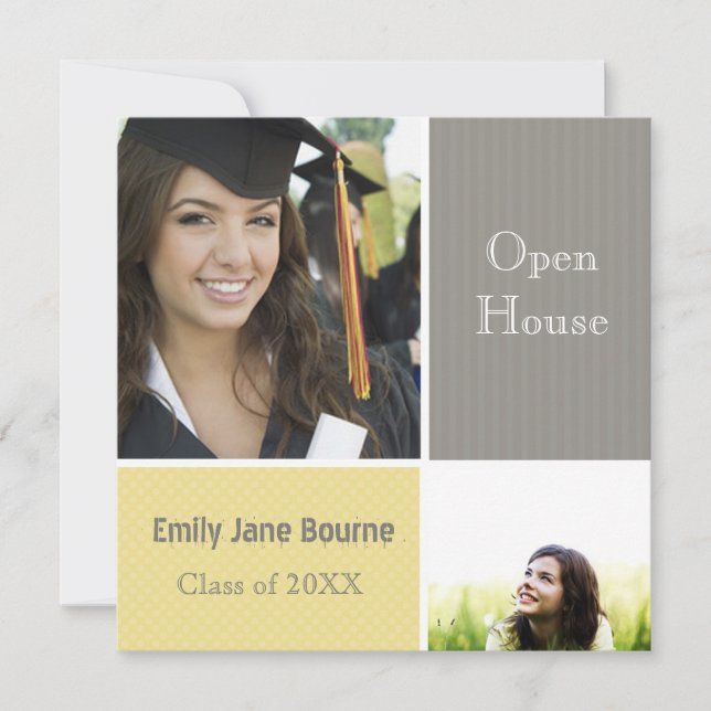 Grått och Gult Senior Bilder, klass 2012 Meddelande (Framsida)