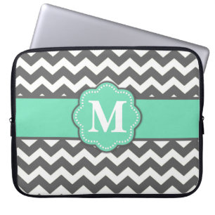 Grått och laptop sleeve för krickasparreMonogram