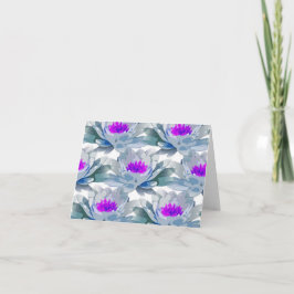 Grått och lila blommor mönster kort