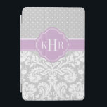 Grått och Lila Damask Polka dots Monogram iPad Mini Skydd<br><div class="desc">Den moderna snyggten iPad-fallsdesignen har en blandning av dämpningsmönster för polka dots och elegant vintage i chic med initialer eller namn i monogrammet i en quatrefoil personlig. Klicka på Anpassa om du vill ändra teckensnitt och färg om du vill skapa ditt eget unika teckensnitt av ett slag!</div>