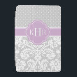 Grått och Lila Damask Polka dots Monogram iPad Mini Skydd<br><div class="desc">Den moderna snyggten iPad-fallsdesignen har en blandning av dämpningsmönster för polka dots och elegant vintage i chic med initialer eller namn i monogrammet i en quatrefoil personlig. Klicka på Anpassa om du vill ändra teckensnitt och färg om du vill skapa ditt eget unika teckensnitt av ett slag!</div>